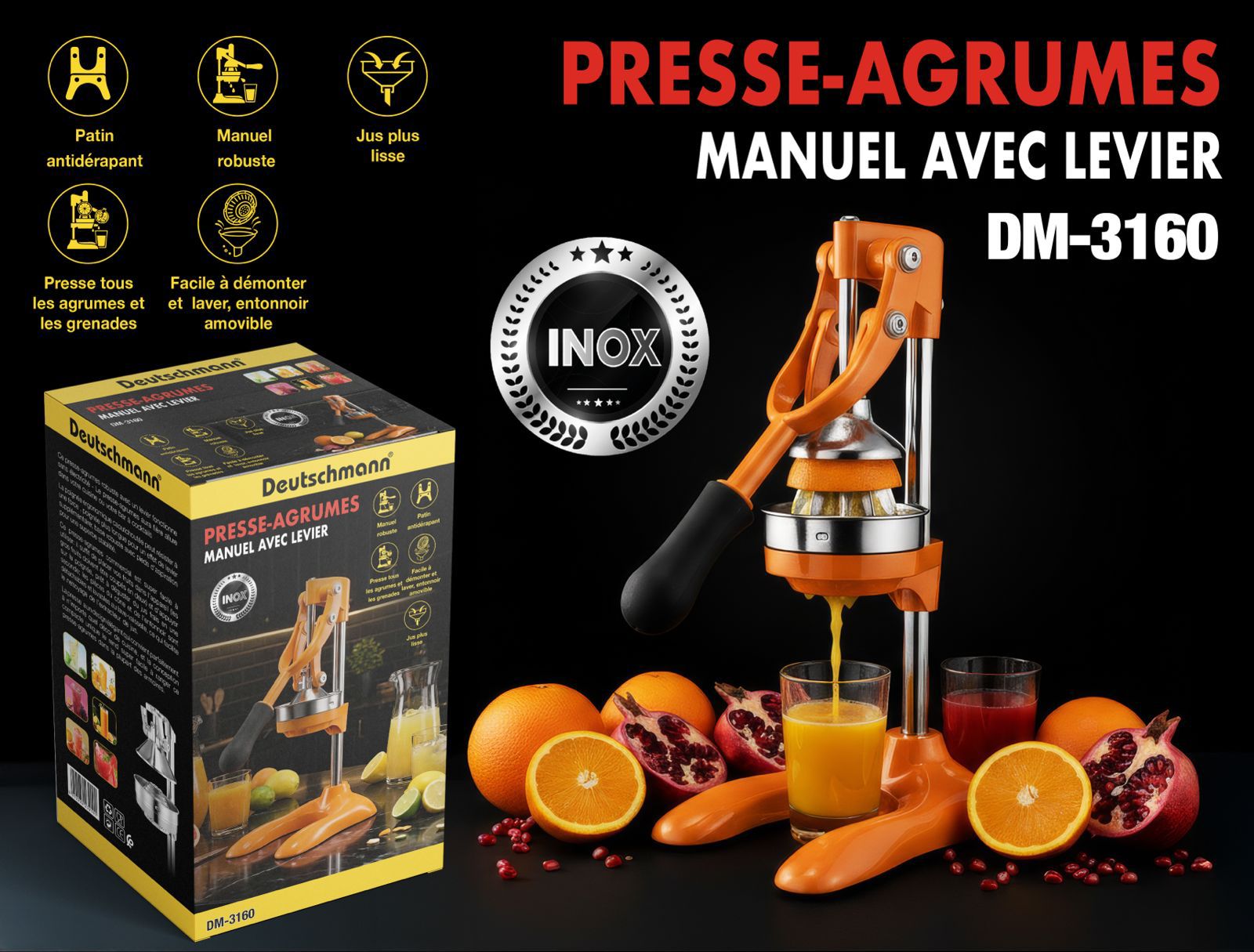 Presse-Agrumes DM-3160 Manuel avec levier