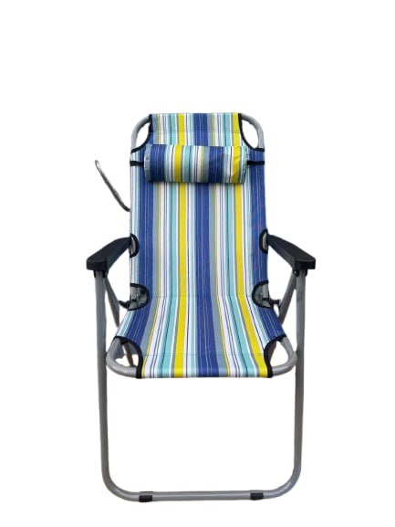 Chaise Longue Rayée Bleue